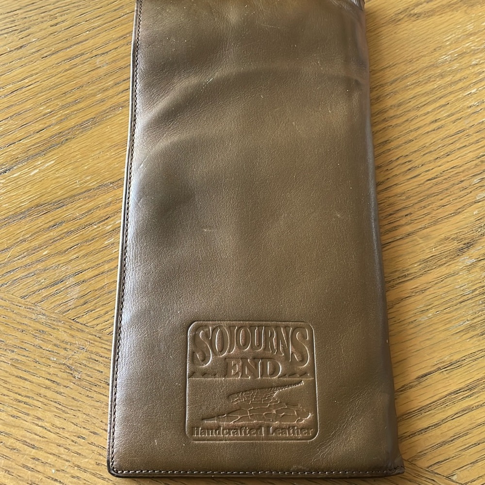 Sojourns End Handcrafted Leather Credit Card, Check, Document, Money Bill Holder